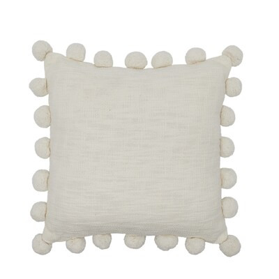 Origin 21  18-in x 18-in Cream 100% Cotton Indoor Decorative Pillow | Lowe's