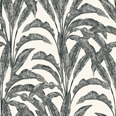 Veer Decor Luxe Tropical Palm Gray and Cream Wallpaper | Target