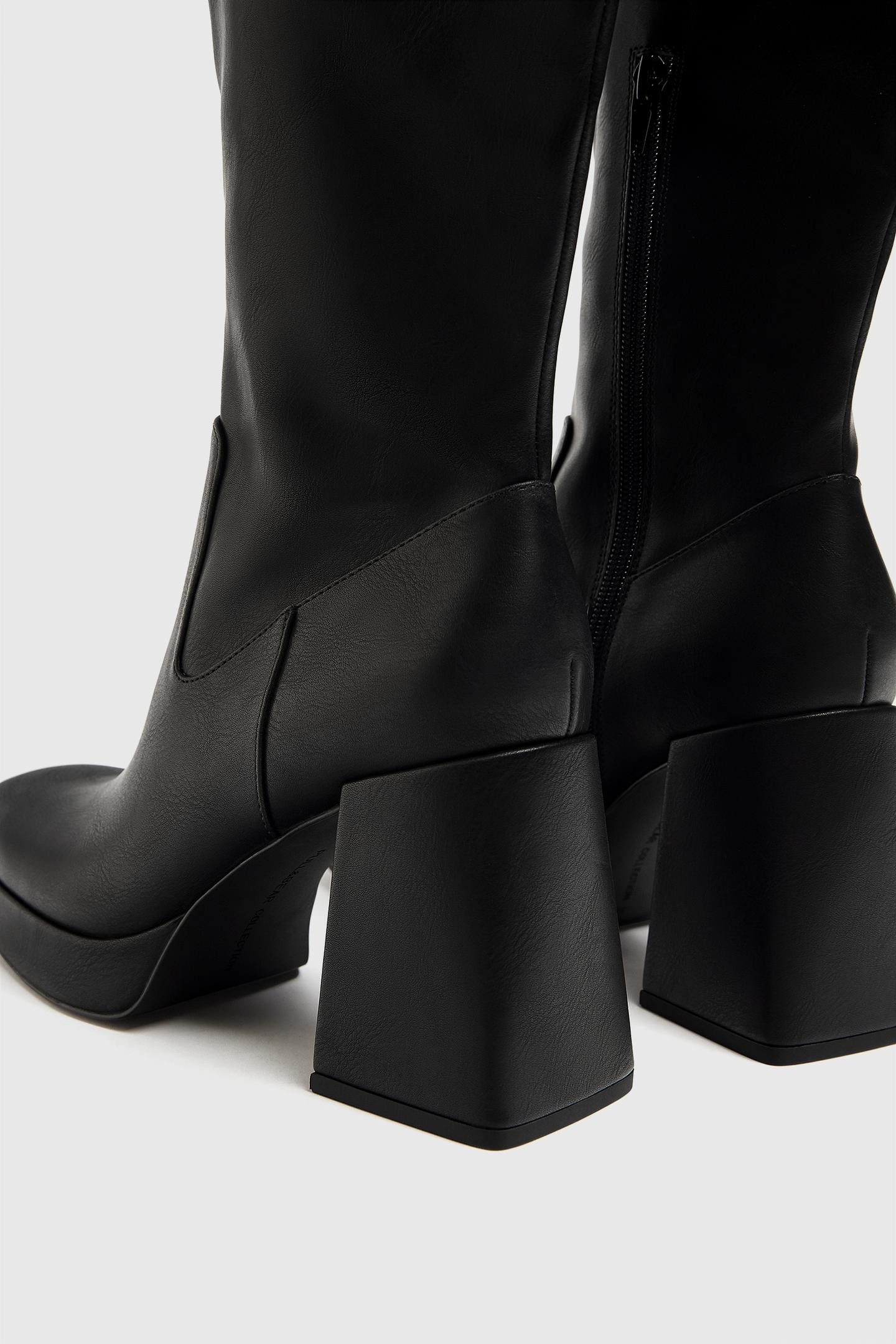 Knee-high heeled boots | PULL and BEAR UK