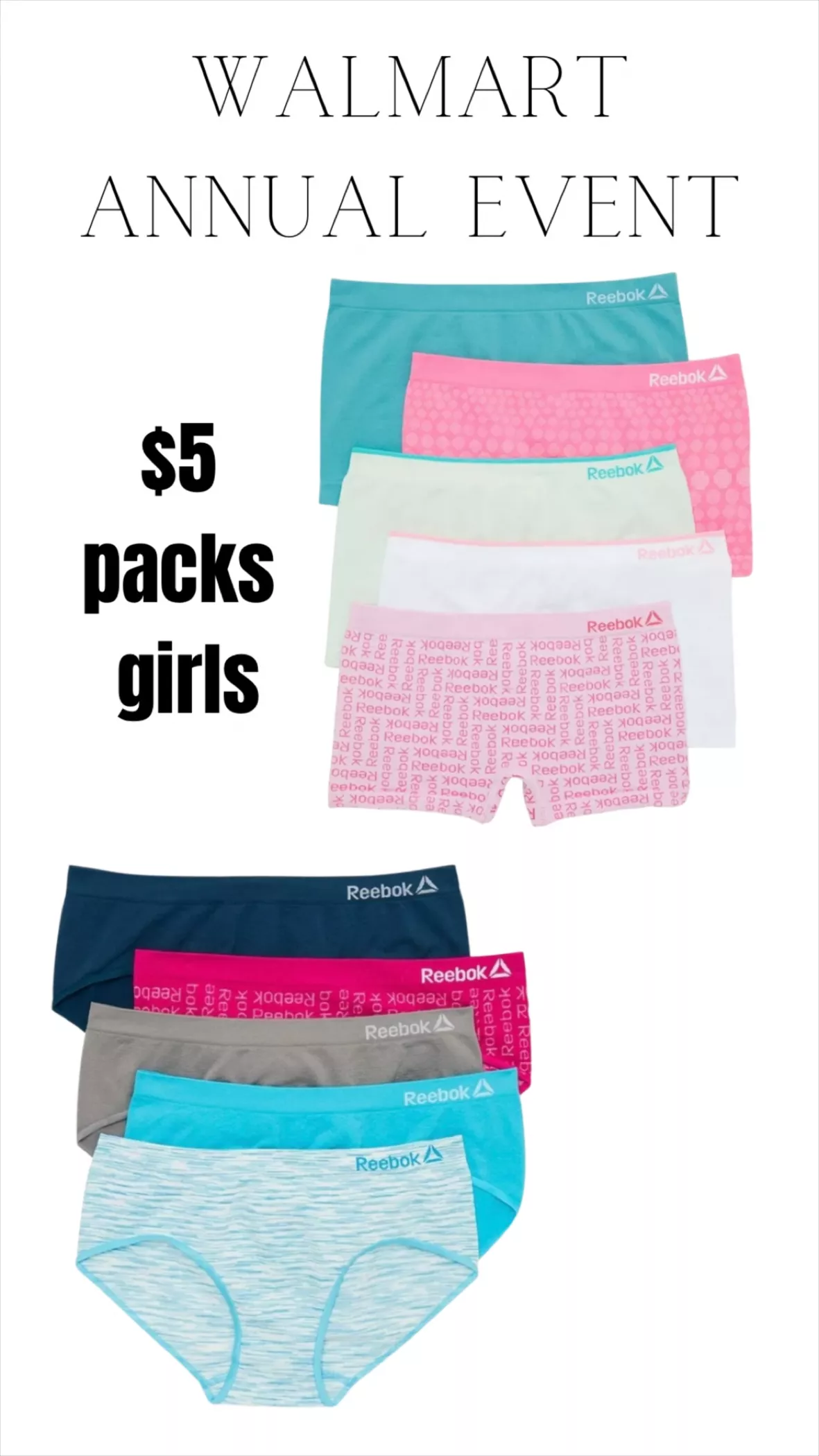 Reebok Seamless Thong for Women - 5 Pack