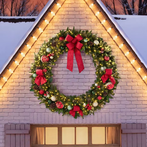Member\u2019s Mark Pre-Lit 60" Decorated Wreath | Sam's Club