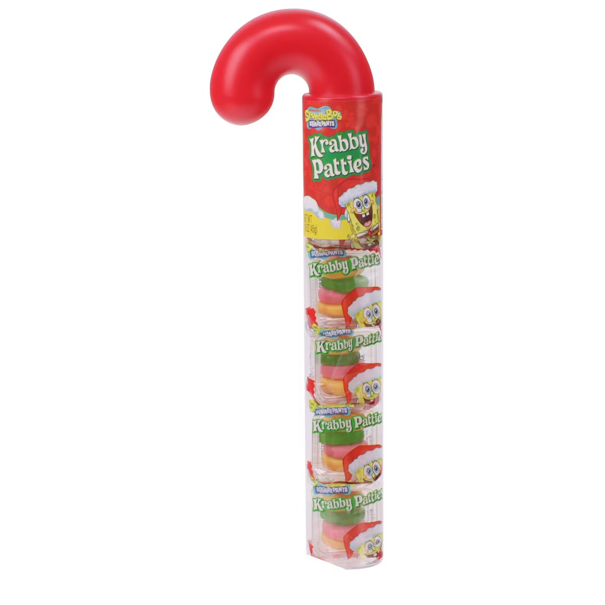 SpongeBob Krabby Patties Cane Tube Christmas Candy - 1.6oz | Target