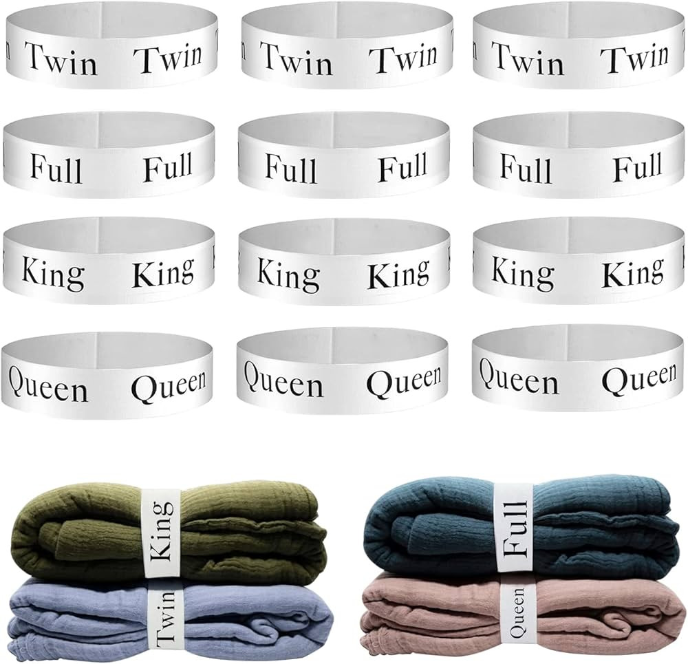 ZJCAHXJ 12pcs Bed Sheet Organizers and Storage Bands for Closet Organization Linen Labels King Tw... | Amazon (US)