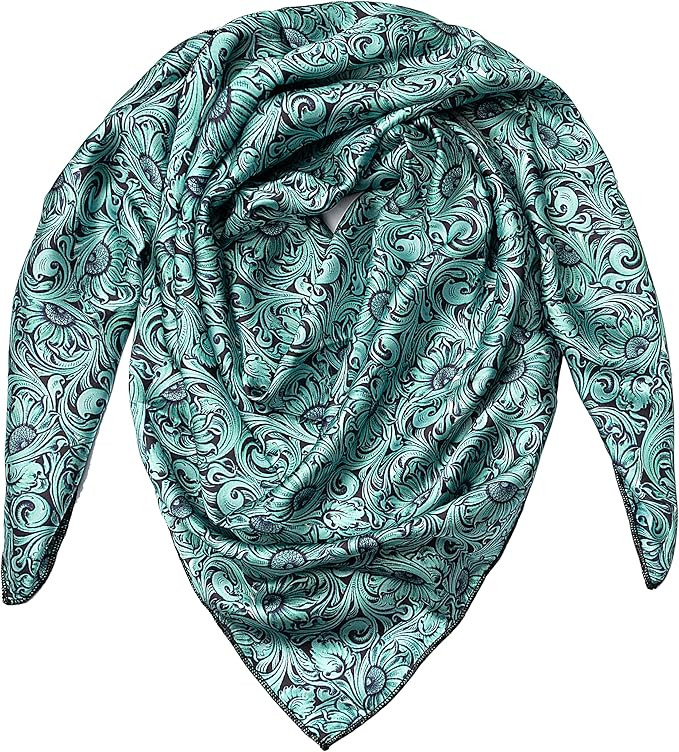 Western Cowboy Wild Rag Silk Scarf Bandana Square Silky 38'' Scarves for Men & Women | Amazon (US)