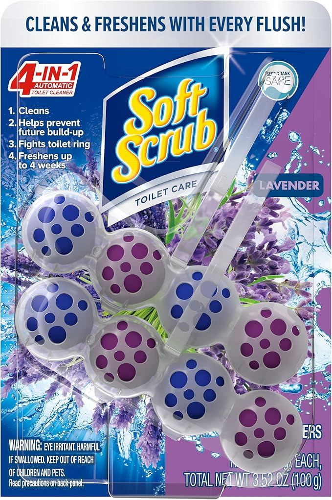 Soft Scrub 4-in-1 Rim Hanger Toilet Bowl Cleaner, Lavender, 2 Count | Amazon (US)