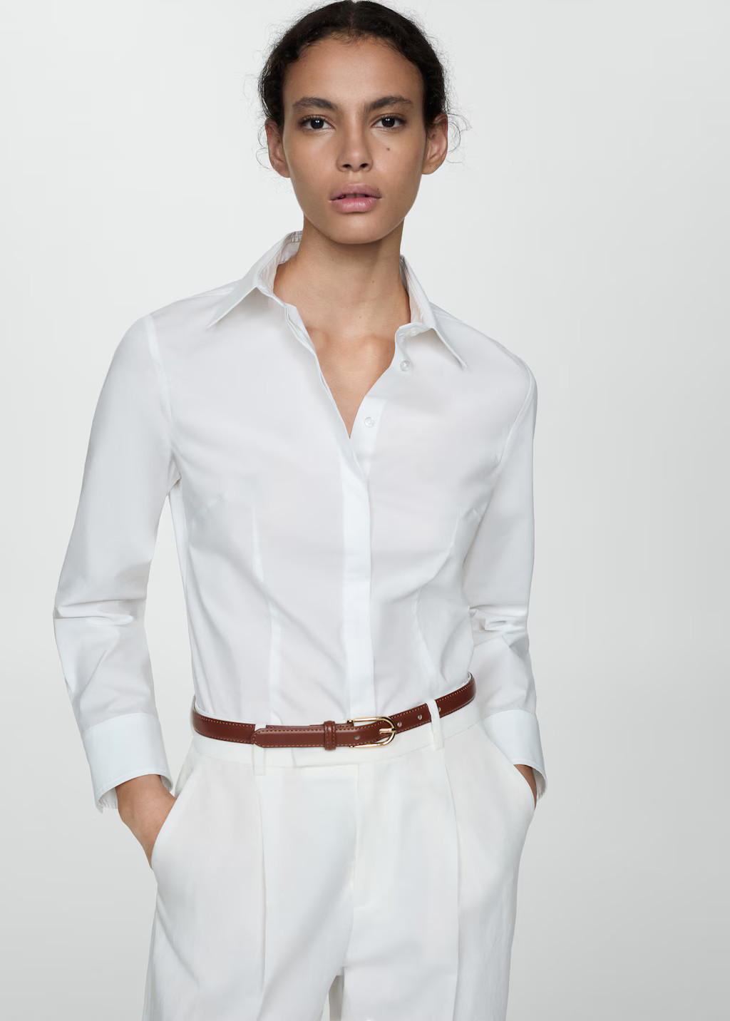 Fitted cotton shirt - Women | MANGO USA | Mango (US/MX/AU)