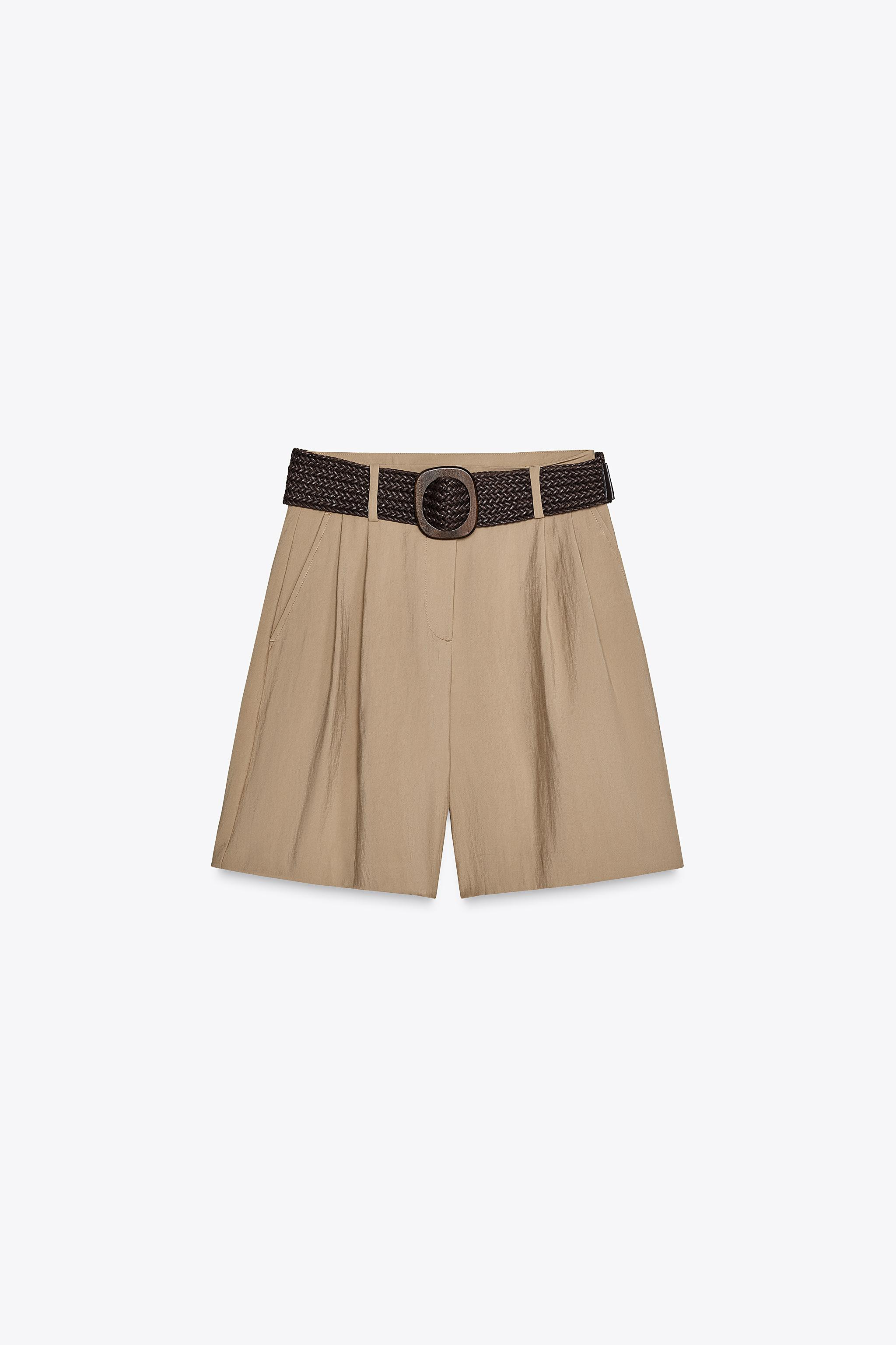 PLEATED BELT SHORTS | Zara US