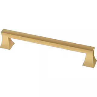 Modern A-Line 5-1/16 in. (128 mm) Brushed Brass Cabinet Drawer Pull | The Home Depot