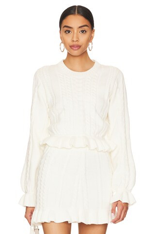 Show Me Your Mumu Ridley Ruffle Sweater in Cream from Revolve.com | Revolve Clothing (Global)