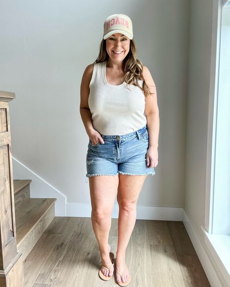 Midsize Summer Shorts 

Fit Tips: Shorts tts, 12 tank size up, XL 

Shorts, summer neutral, neutral tank, midsize fashion, midsize style top, travel outfit, casual outfit, the recruiter mom

#LTKSeasonal #LTKTravel #LTKMidsize