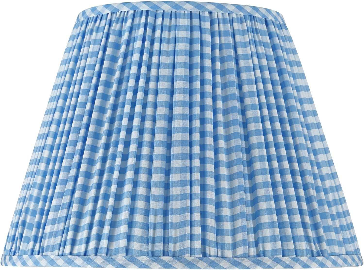 Springcrest Gingham Blue Plaid Pleated Cotton Empire Shade (9x16x11) - Springcrest | Amazon (US)