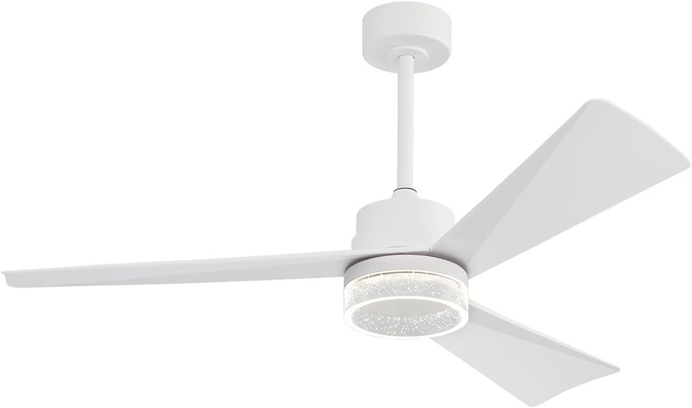 WINGBO 52" DC Ceiling Fan with Lights, 4000K LED Ceiling Fan with Clear Bubble Acrylic Shade, 3 A... | Amazon (US)