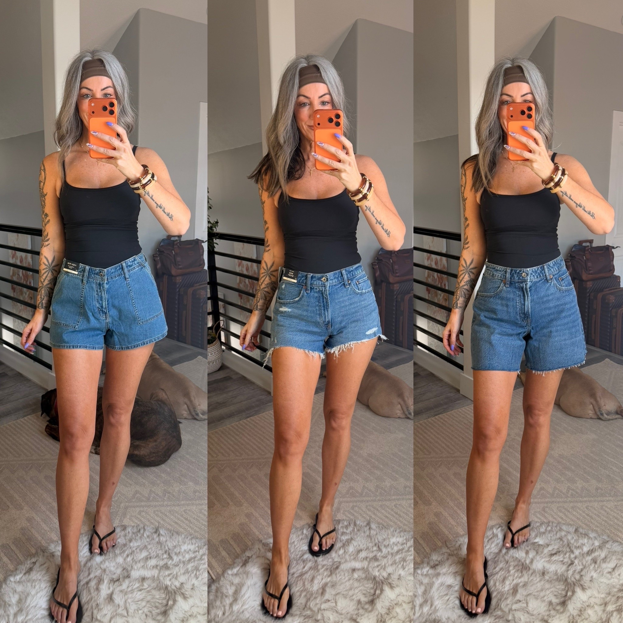 There @abercrombie shorts! I only kept the high rise loose pair the other two are too short for my preference! Size 27 in all.

#LTKSaleAlert #LTKOver40 #LTKSeasonal