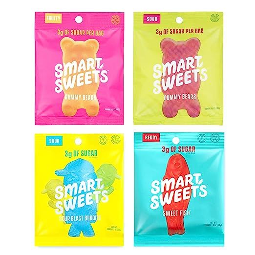 Keto-Friendly, Stevia Sweetened Fruity Gummy Bears, Sour Gummy Bears, Sweet Fish, Sour Buddies, A... | Amazon (US)