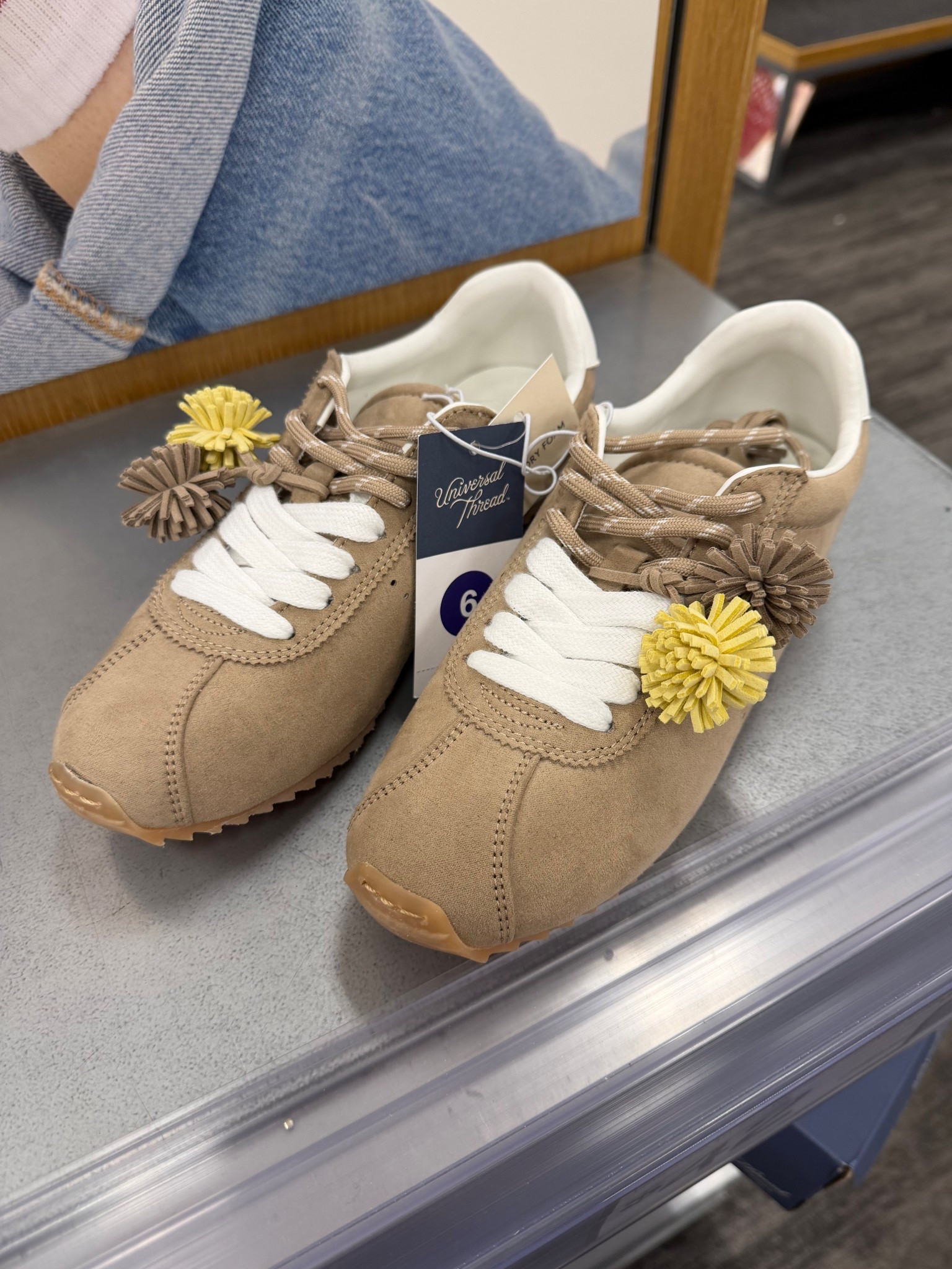 Designer-inspired suede sneakers you’ll wear on repeat 👟

These neutral suede sneakers from Target (Universal Thread) look like such a good designer dupe and are perfect for jeans, leggings, casual spring outfits, and travel days. The tan color goes with literally everything.

Fit: true to size.

#ltkshoes 