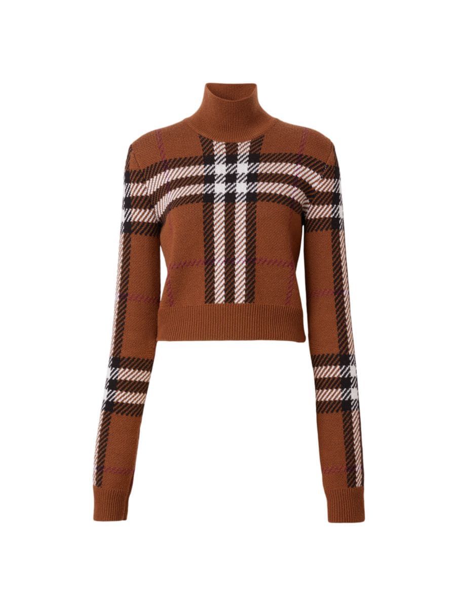 Kerry Signature Check Wool Turtleneck Sweater | Saks Fifth Avenue