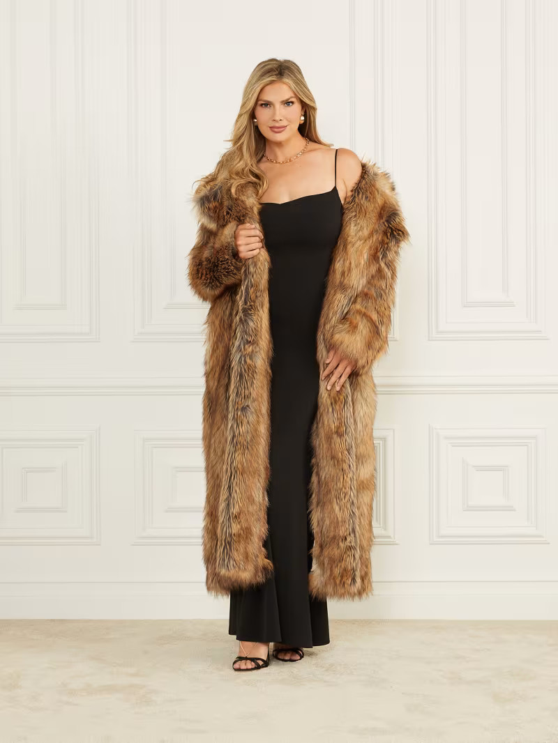 Stephanie Long Faux-Fur Coat | Guess US | Guess (US)