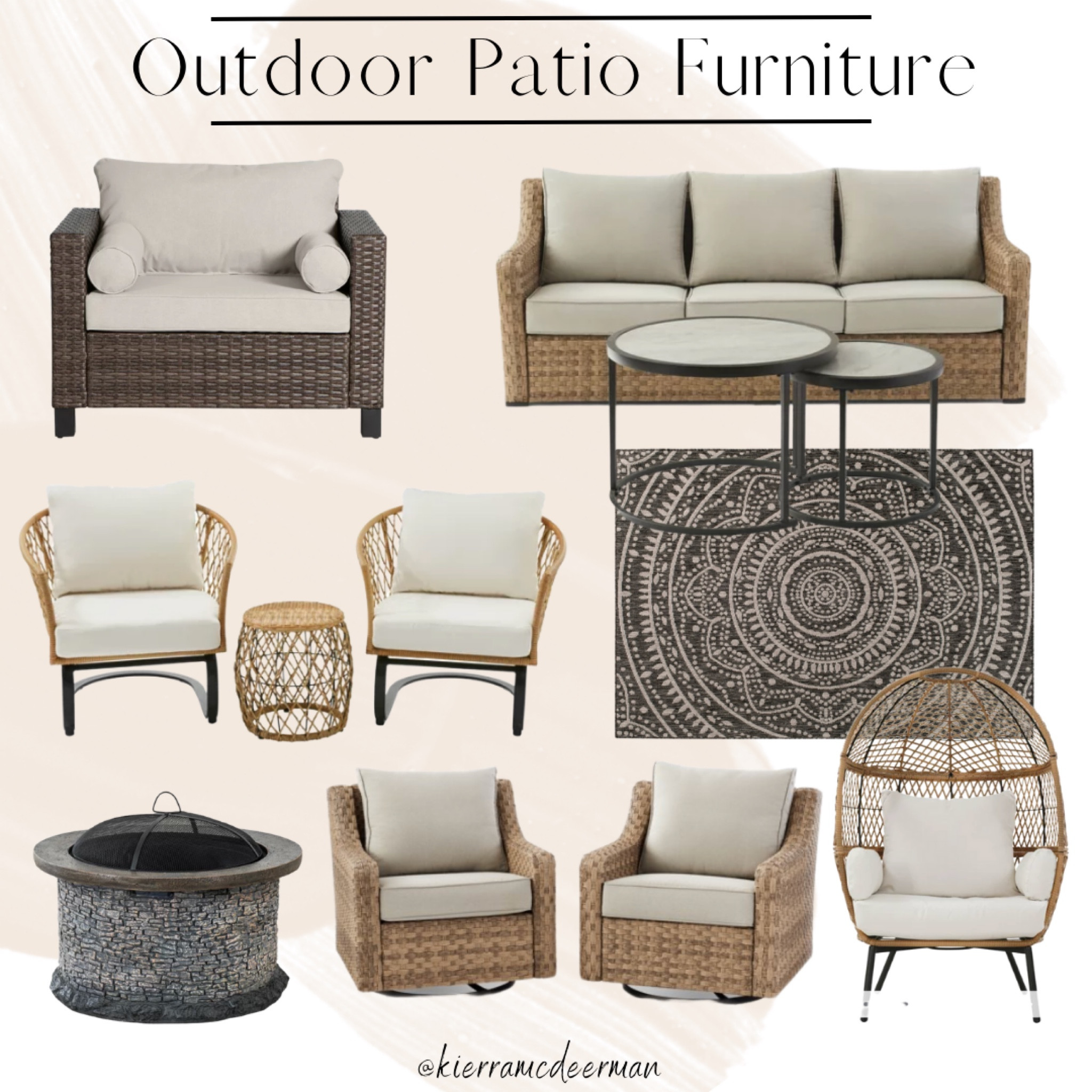 Walmart sale on outdoor patio furniture 
Cuddle couch
Couch with table set
Conversation set
Fire pit
Egg chair
Outdoor rug
Rocking chairs

#LTKSeasonal #LTKsalealert #LTKhome