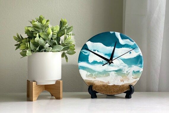 Custom made, Resin Clock, Ocean Theme, Wall Art | Etsy (US)