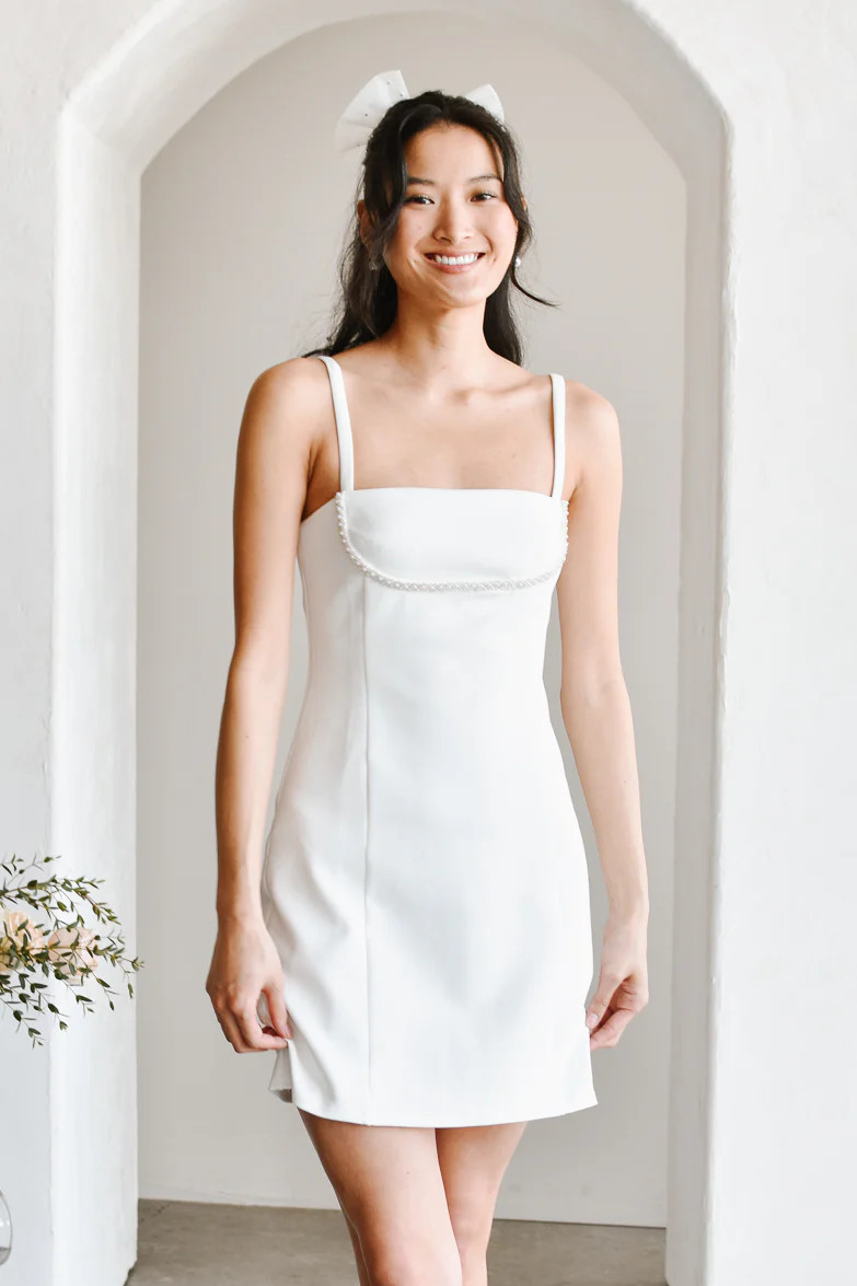 Colette Mini Dress with Pearl Detail | Confête