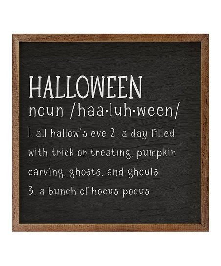 Black 'Halloween' Definition Framed Wall Sign | Zulily