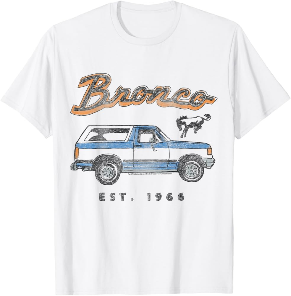Ford - Bronco Logo EST 1966 T-Shirt | Amazon (US)