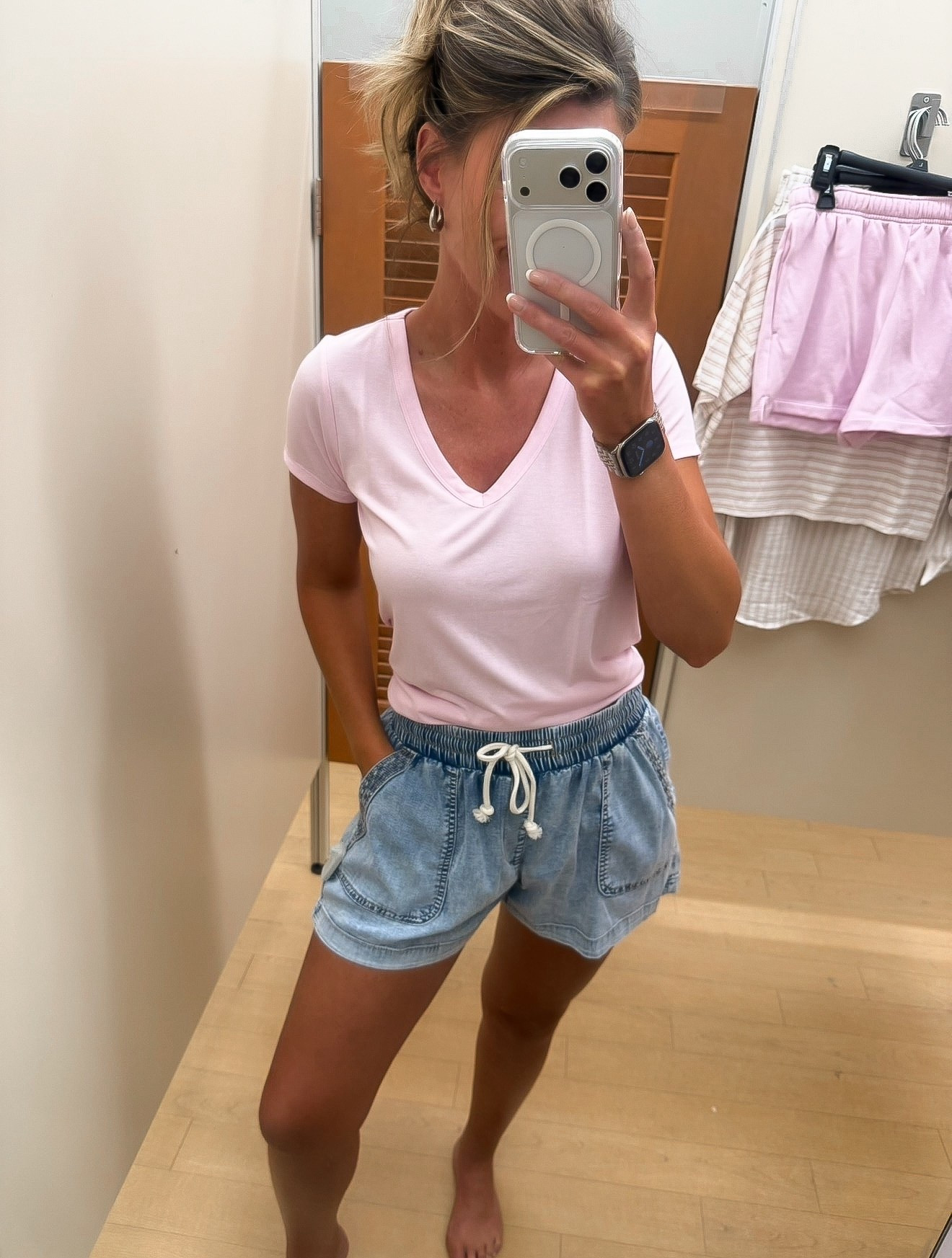 The only denim shorts I want to wear. Pure comfort 👏👏👏
Tee/ small
Shorts/ large 

#LTKSeasonal #LTKOver40 #LTKmomlife