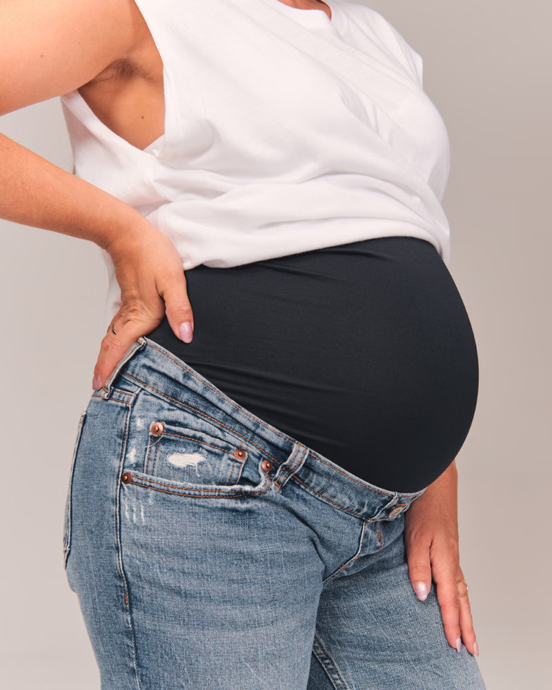 Women's Maternity Ankle Straight Jean | Women's Bottoms | Abercrombie.com | Abercrombie & Fitch (US)