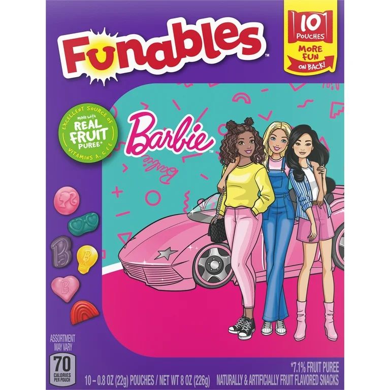 Funables Fruit Flavored Snacks, Barbie, 0.8 oz, 10 Count | Walmart (US)