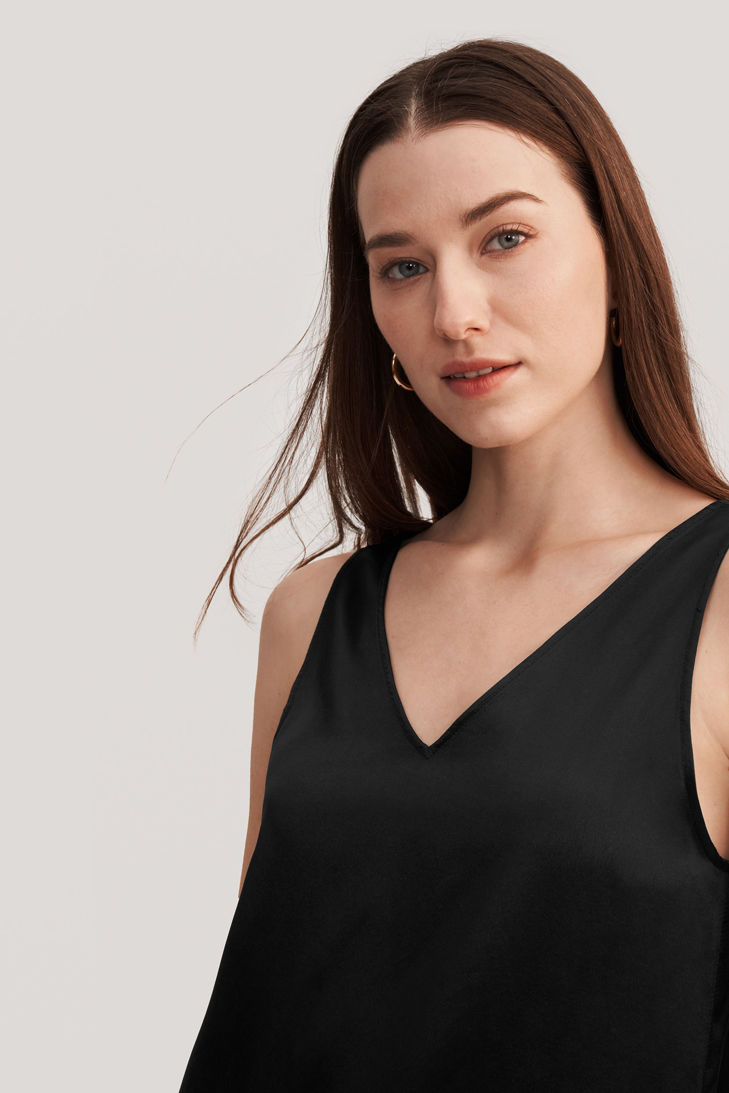 V-Neck Sleeveless Silk Tank Top | LILYSILK