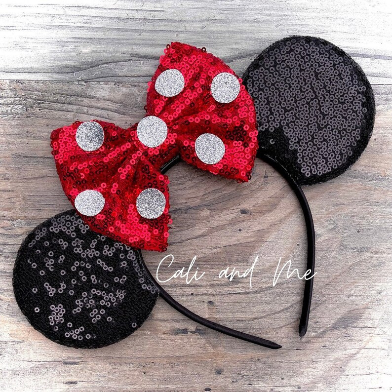 Red Polka Dot Minnie Ears, Minnie Mouse Ears, Polka Dot Minnie Ears, Polka Dot Mickey Ears, Polka... | Etsy (US)