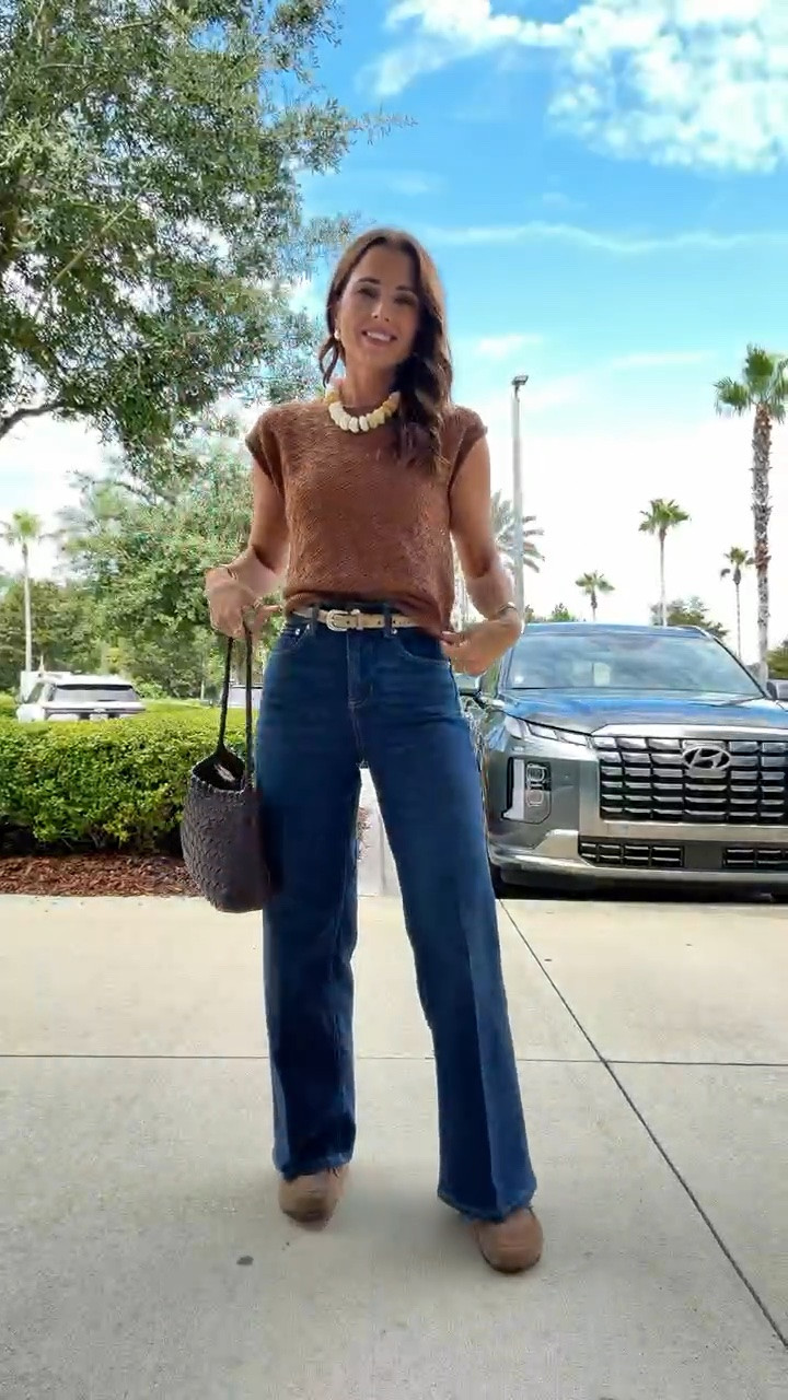 Elevated casual outfit. Mom outfit. Everyday outfit. Summer outfit. XS in sweater top and XS petite in wide-leg jeans. Rothy’s The Penny Clog! Whole sizes only - I’m a 6.5 and sized down to a 6 per reviews! Machine washable clogs! Feels like walking on a cloud. Fall outfits. Fall style.

#LTKootd #LTKPetite #LTKWorkwear