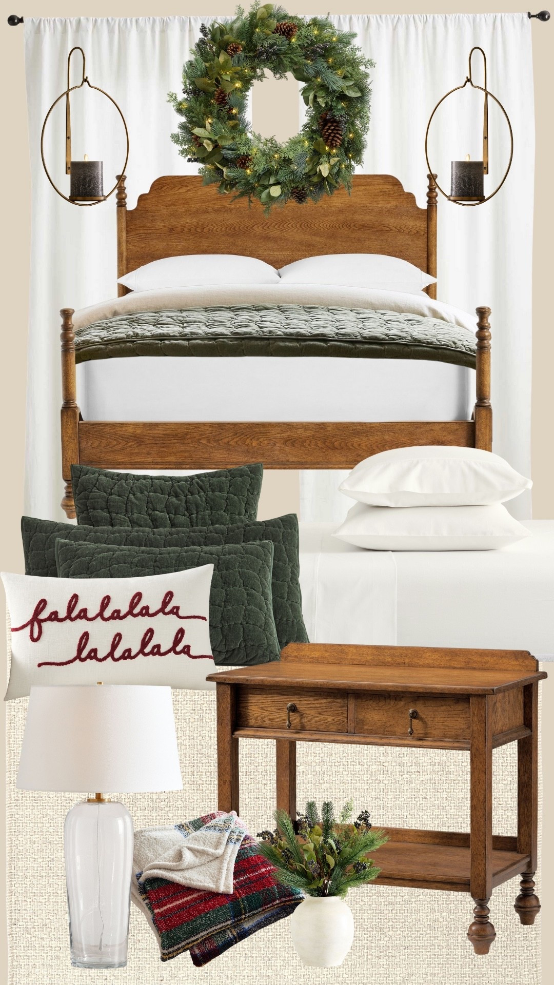 Holiday bedroom touches that feel warm and classic. Quilted layers, greenery, and soft neutrals.

#LTKHoliday #LTKHome #LTKSeasonal