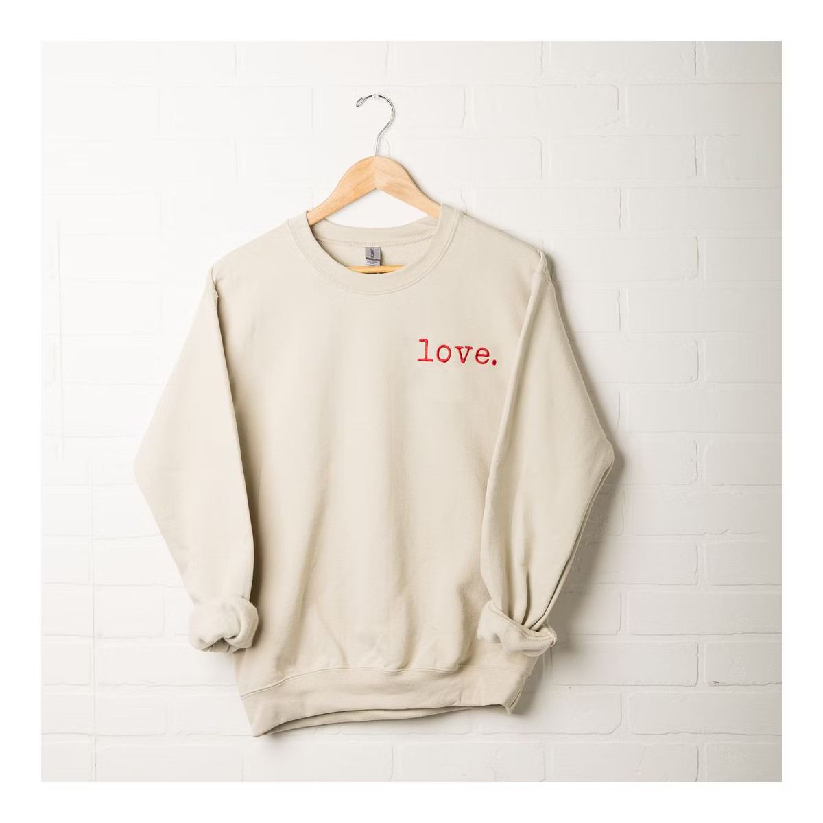 Simply Sage Market Women's Graphic Sweatshirt Embroidered Love Typewriter | Target