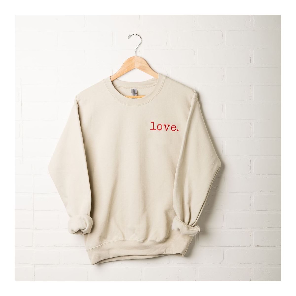 Simply Sage Market Women's Graphic Sweatshirt Embroidered Love Typewriter | Target