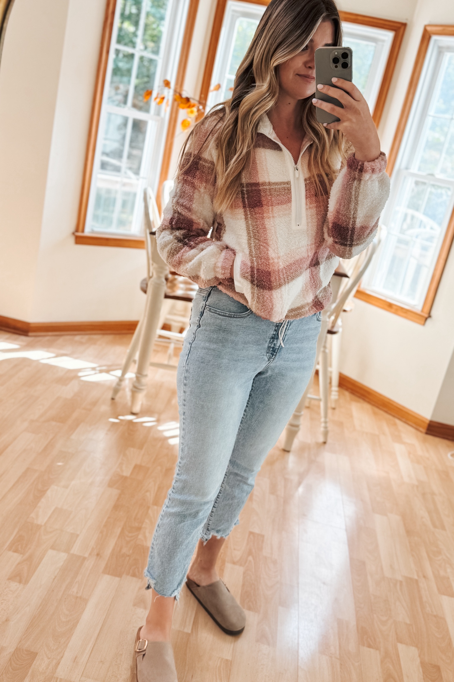 Head to toe in Walmart 💞
Size S in the pullover 
Size 4 in jeans 
Everything’s TTS! 

#LTKShoeCrush #LTKFindsUnder100 #LTKSeasonal