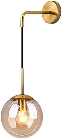 MZStech Industrial Vintage 20cm Glass Globe Drop Wall Light Fixture Bedroom Corridor Sconce Light... | Amazon (UK)