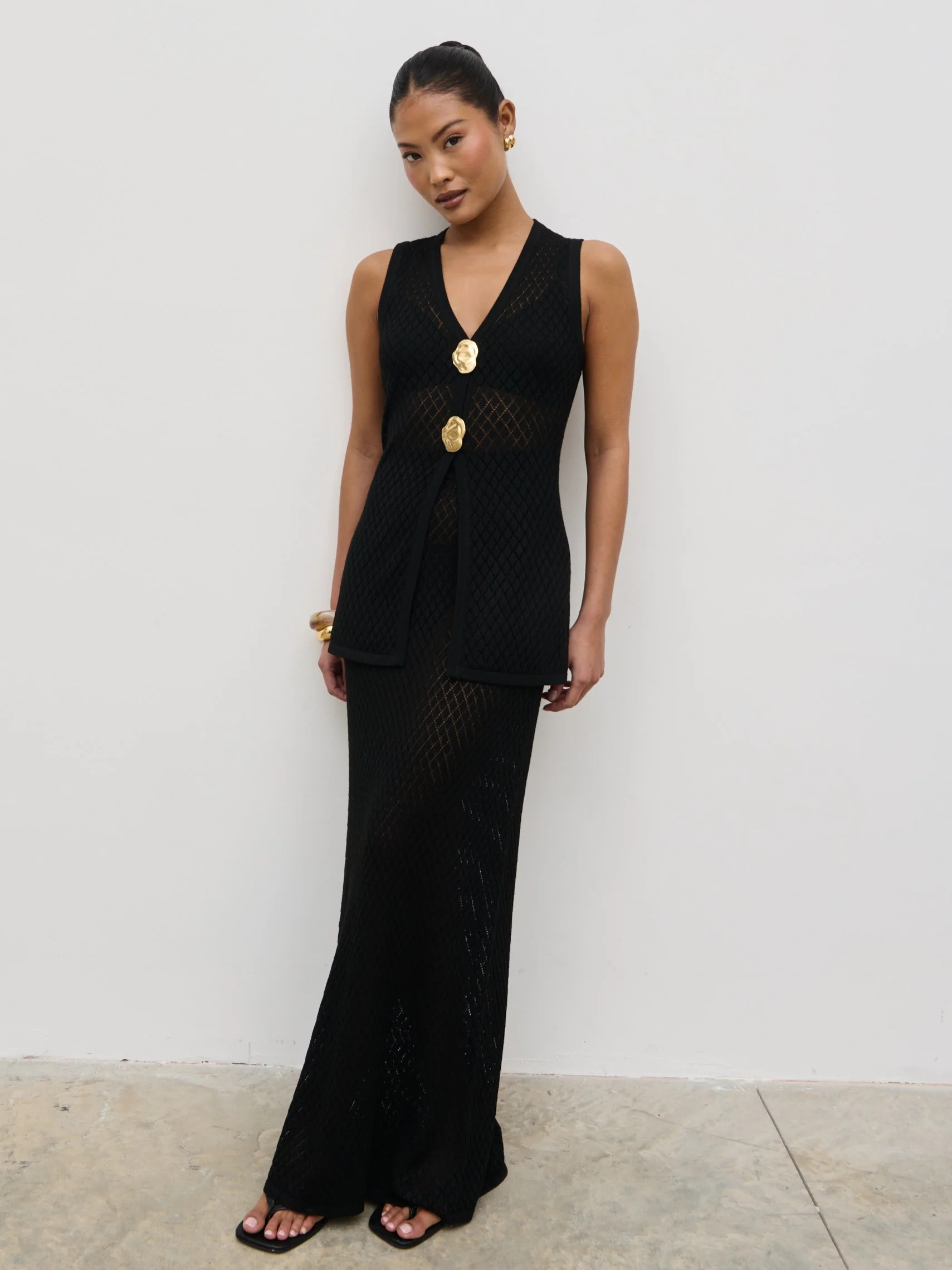 Imani Pointelle Knit Maxi Skirt | Pretty Lavish (UK)