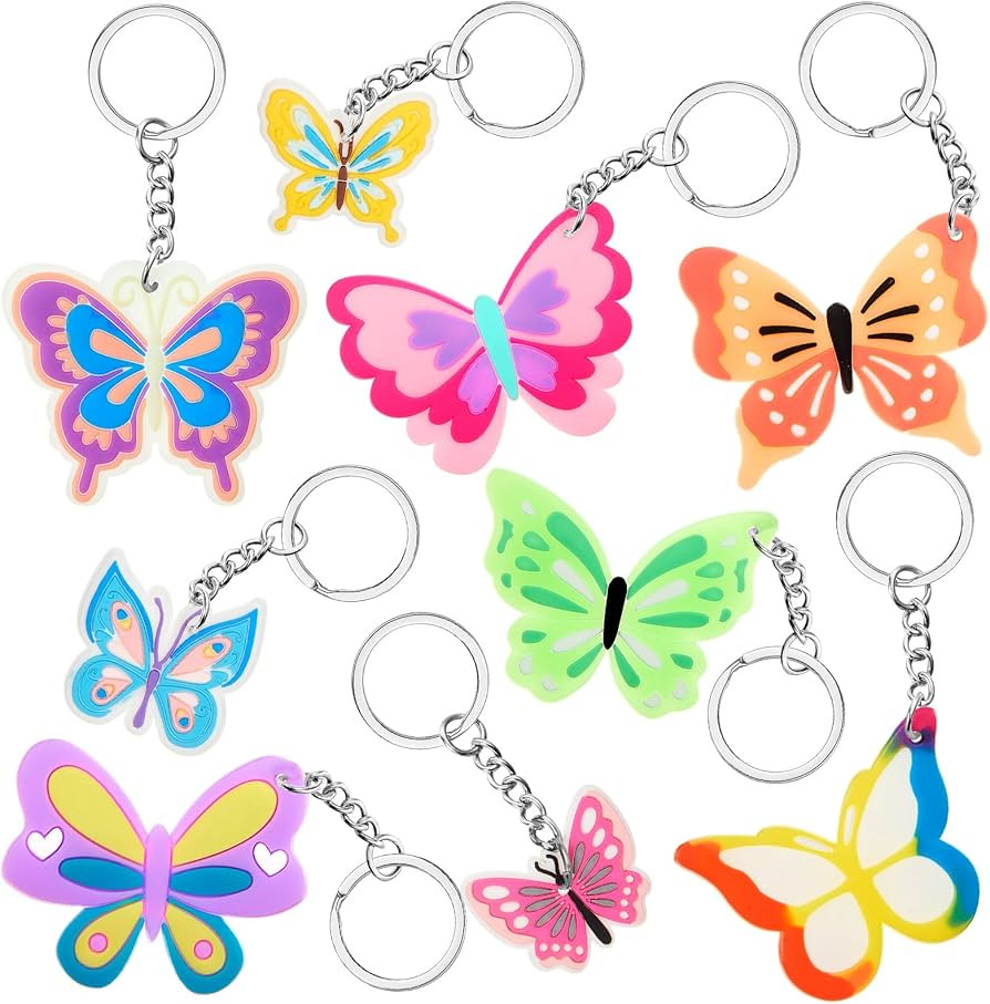 Sasylvia 36 Pcs Butterfly Party Favors 9 Style Butterfly Keychains Birthday Party Decorations for... | Amazon (US)