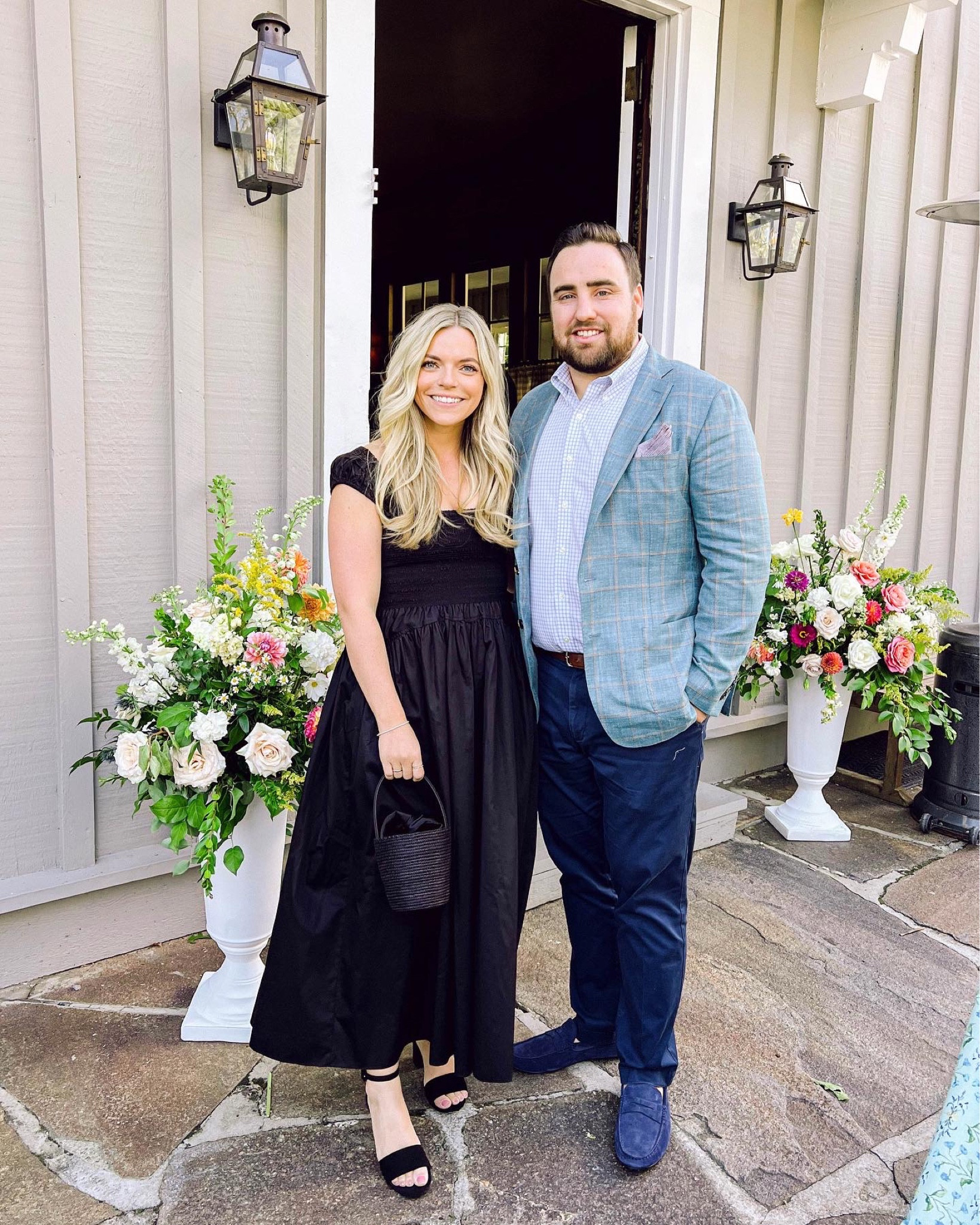 Wedding ready 💫 have this dress now in two colors, and it’s one of my go-tos for any occasion. So flattering, comfortable + dance floor ready! 

Sizing Note: I have it in a small and medium, the smocked bodice is super tight, so either work well for me.