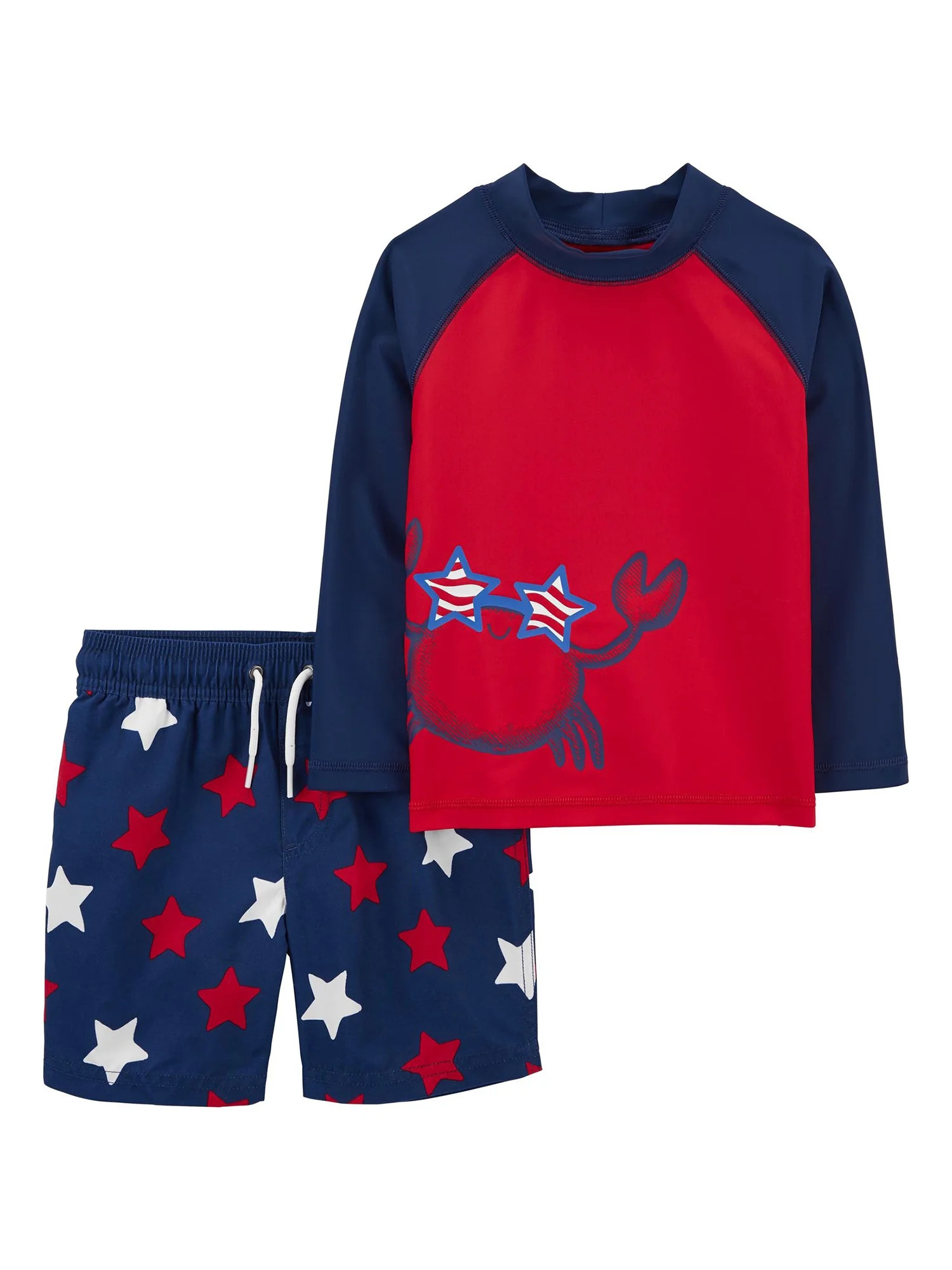 Carter's Child of Mine Baby and Toddler Boy Patriotic Rashguard Swim Set, 2-Piece, Sizes 12 Month... | Walmart (US)