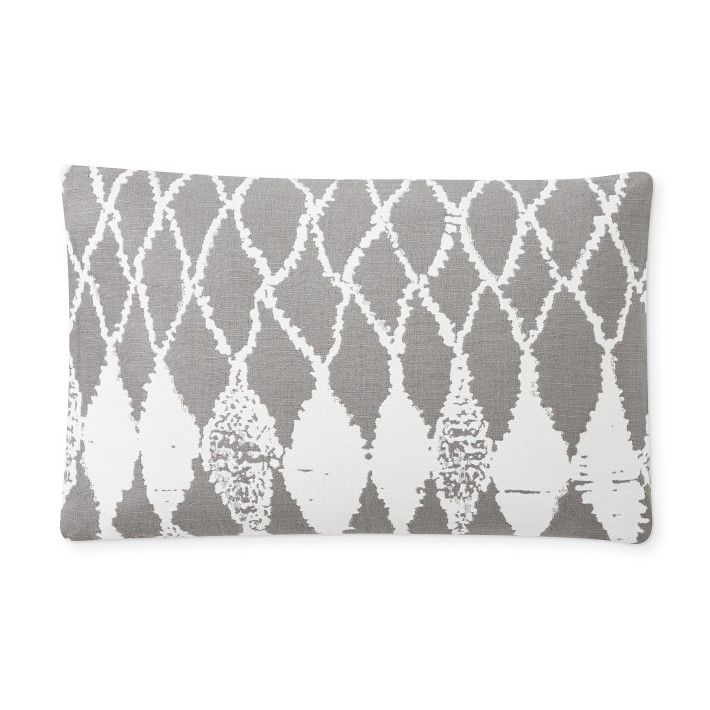 Perennials Moroccan Diamond Woven Melange Outdoor Pillow, 14" x 22", Black | Williams-Sonoma