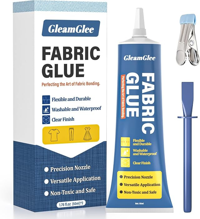 Fabric Glue, Permanent Extra Strong Clear Washable Fabric Adhesive for Clothing Repairs, Patches,... | Amazon (US)