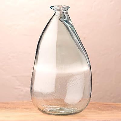 Clear Oblong Recycled Glass Balloon Vase, 14" | Amazon (US)