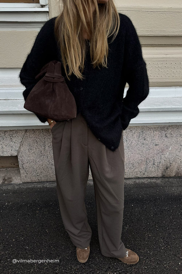 SALMA BLACK POLO NECK KNIT CARDIGAN | DISSH