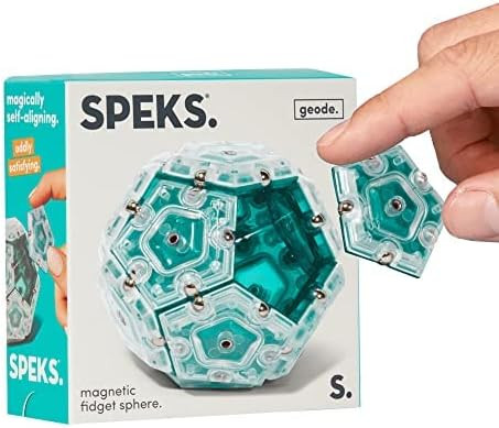 Speks Geode Magnetic Fidget Sphere - Pentagons 12-Piece Set - Aqua - Fun Desk Toy for Adults | Amazon (US)