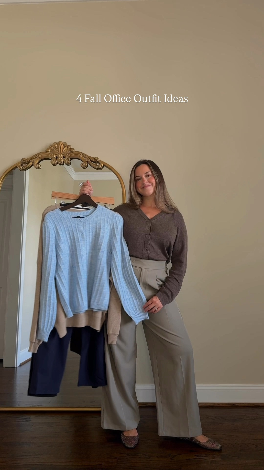 Some great affordable office outfit ideas! These pieces are so versatile and well made. Everything is true to size, but I sized up in the brown cardigan to a large. 

Crewneck sweater - size medium, color Oatmeal
Brown cardigan - size large, color A-Coffee
Blue cardigan - size medium
Black trousers - size large
Navy trousers- size large
Sweater Tank - size medium, color Off White
Gray trousers - size medium, color Grey Mocha 

#LTKSeasonal #LTKSaleAlert #LTKFindsUnder50