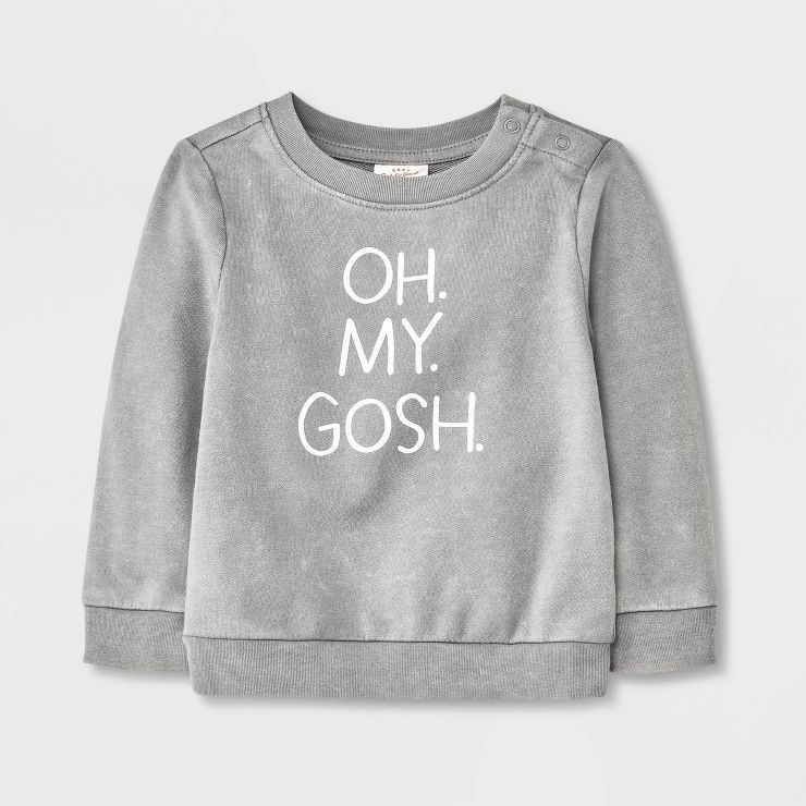 Babys' 'Oh My Gosh' Sweatshirt - Cat & Jack Gray | Target