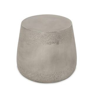 Noble House Orion 19 in. x 16.25 in. Concrete Round Concrete Outdoor Patio End Table 82730 - The ... | The Home Depot