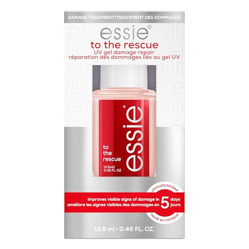 essie nail care, UV gel damage repair treatment, to the rescue nail repair base coat, 0.46 fl oz | Amazon (US)